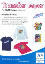 Load image into Gallery viewer, Heat Transfer Paper – 20 sheets (A4) 3G Jet-Opaque