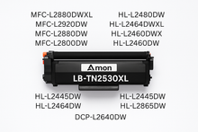 Load image into Gallery viewer, Brother TN2530XL High-Yield Black Toner Cartridge compatible
