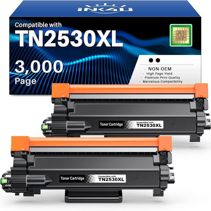 Brother TN2530XL Toner Cartridge 2 Pack – Compatible Black High Yield – For HL-L2400DW, MFC-L2920DW