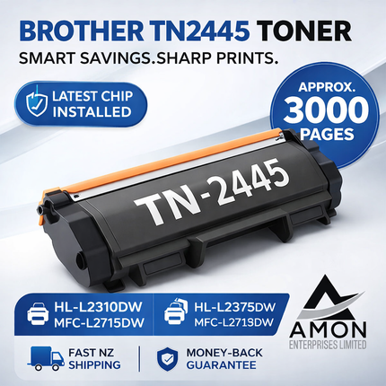 Brother TN2445 Compatible Toner Cartridge – High Yield Black – NZ Stock