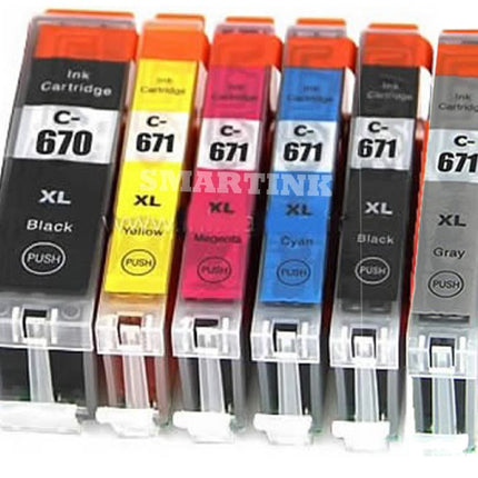 Canon PGI670XL, CLI671XL Ink cartridges premium A+ Risk Free Compatible X 6