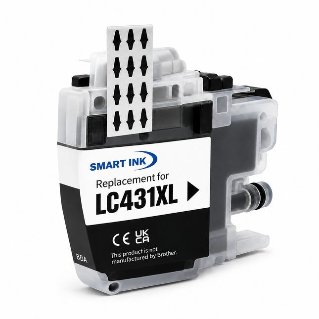 Brother LC431XLBK Compatible Black Ink Cartridge – High Yield – Suits MFC-J1010DW, DCP-J1050DW, DCP-J1140DW – Smart Ink