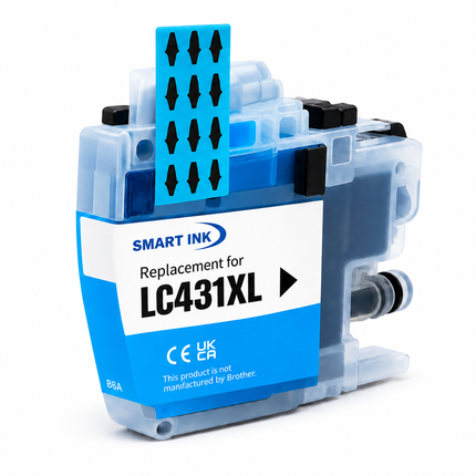 Brother LC431XLC Compatible Cyan Ink Cartridge – High Yield – Suits MFC-J1010DW, DCP-J1050DW, DCP-J1140DW – Smart Ink