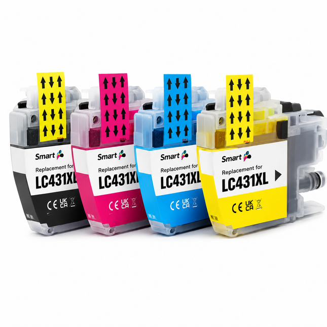 Brother LC431XL Compatible Ink Cartridges 4 Pack – Black Cyan Magenta Yellow – High Yield