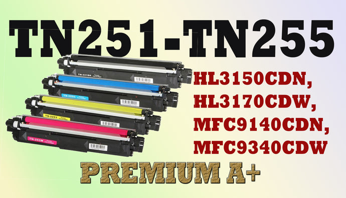 TN251 TN255 For HL3150CDN, HL3170CDW, MFC-9140CDN, MFC9340CDW Compatible X 4